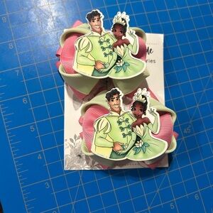 Princess and Prince Hair Bows - Pink and Green